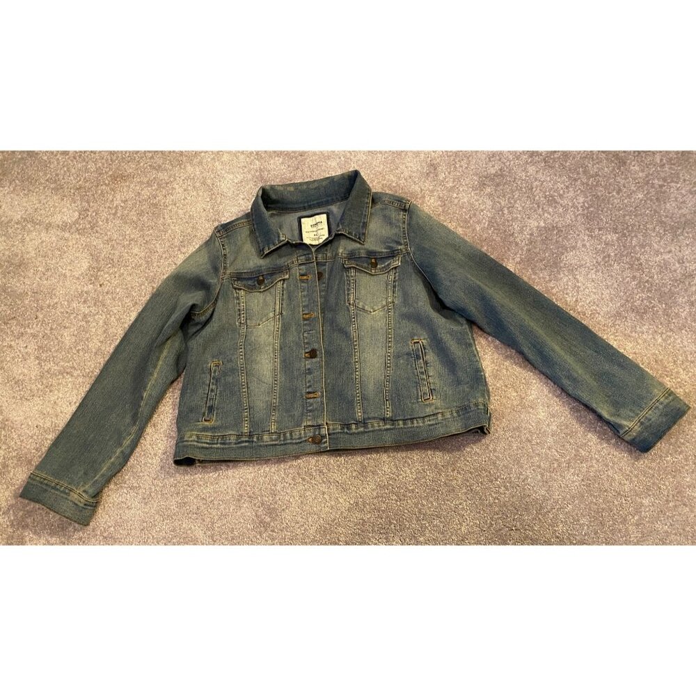 Sonoma Womens Blue Denim Jean Jacket Stone Wash XL